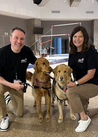 Pat Johnson with her dogs